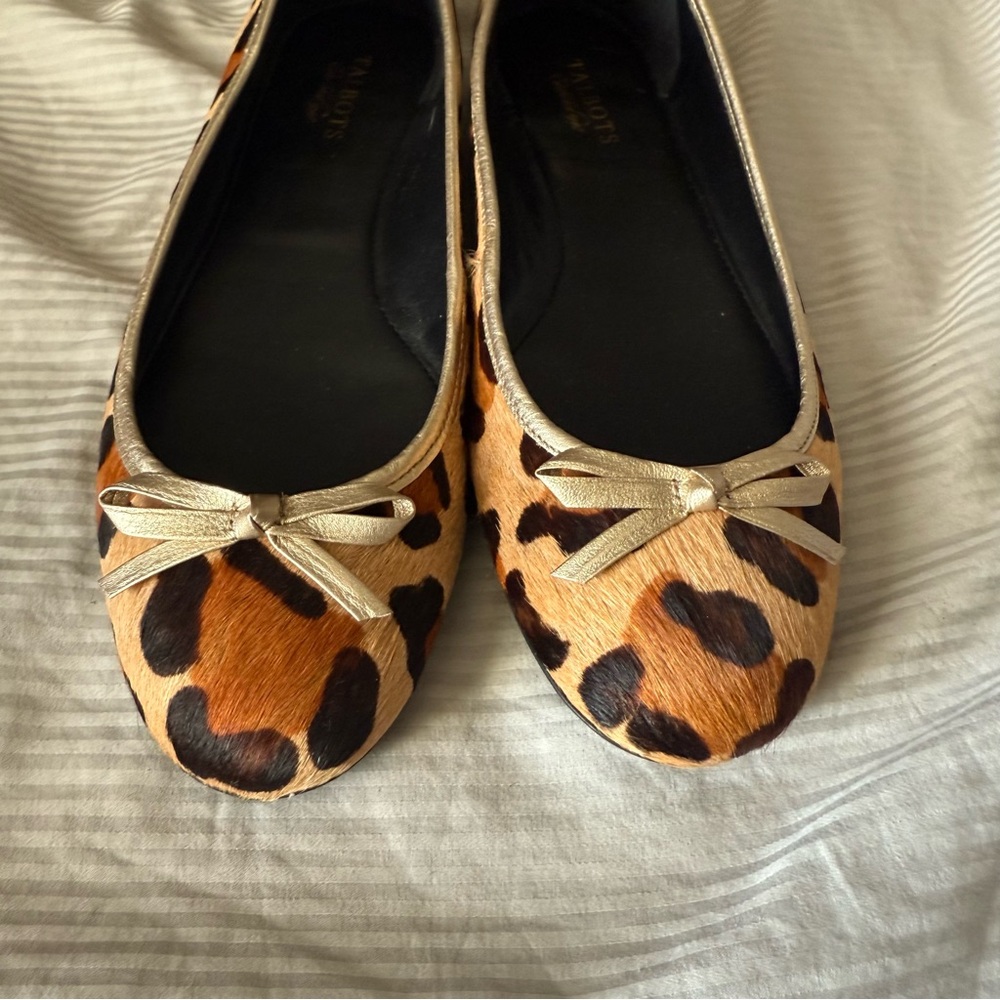 Talbots Calf Hair Animal Print Ballet Flats Sz 10